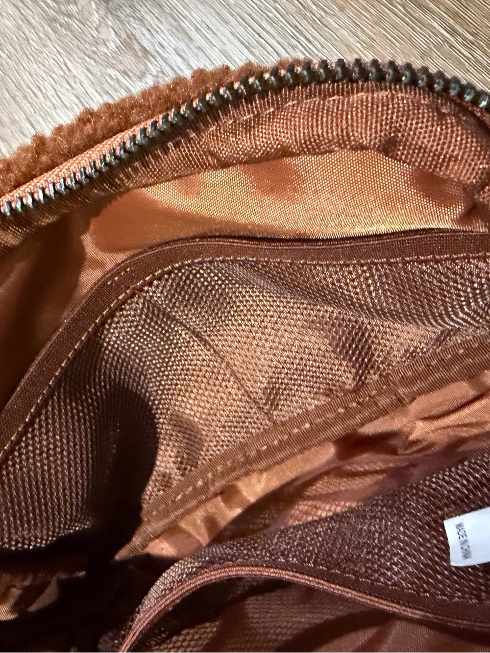Sherpa Teddy Fleece Belt Bag Crossbody Bum Bag Brown Cinnamon Designer Inspired - Picture 7 of 7